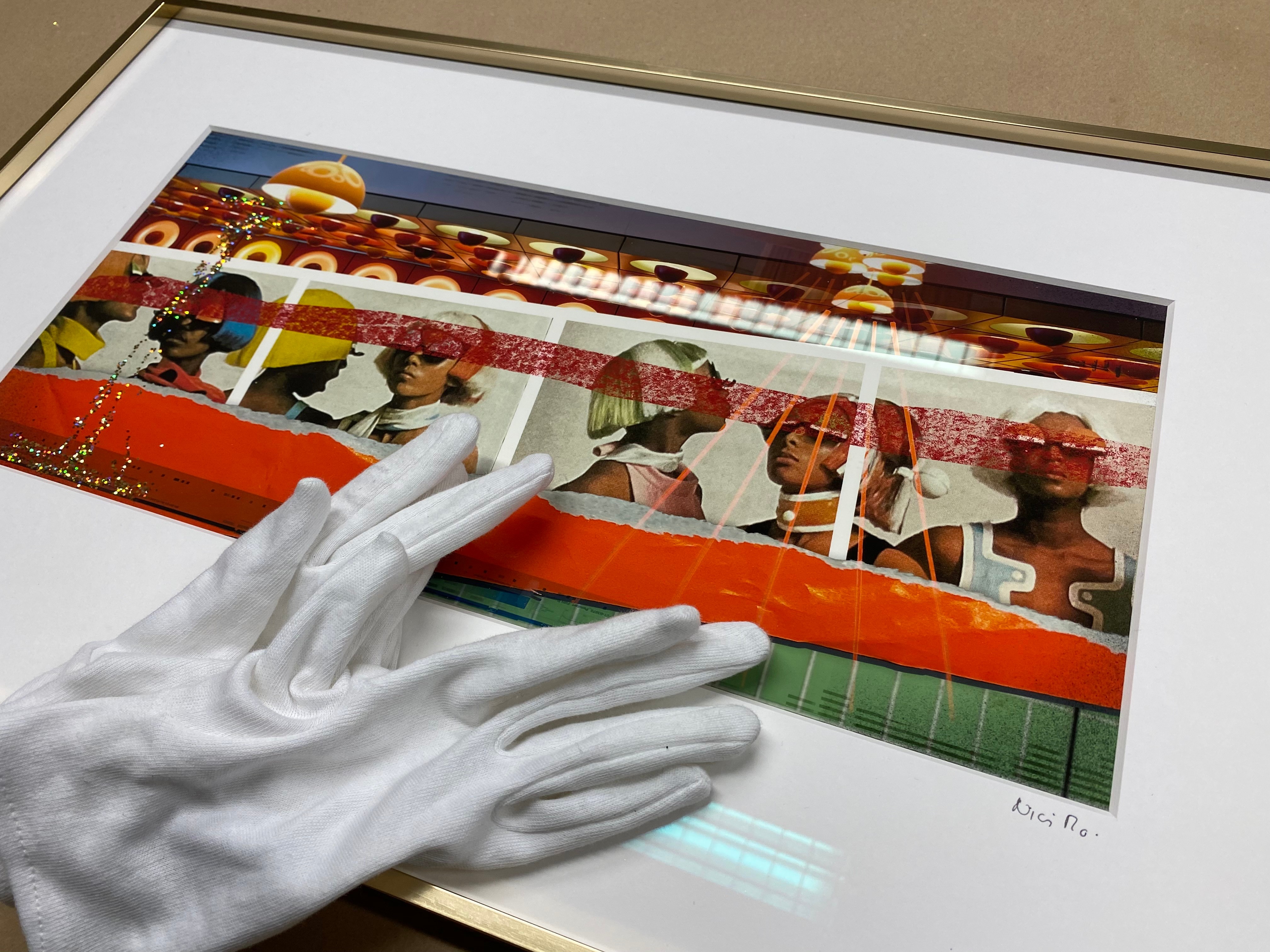 Passepartout Rahmung hinter Museumsglas in Goldrahmen