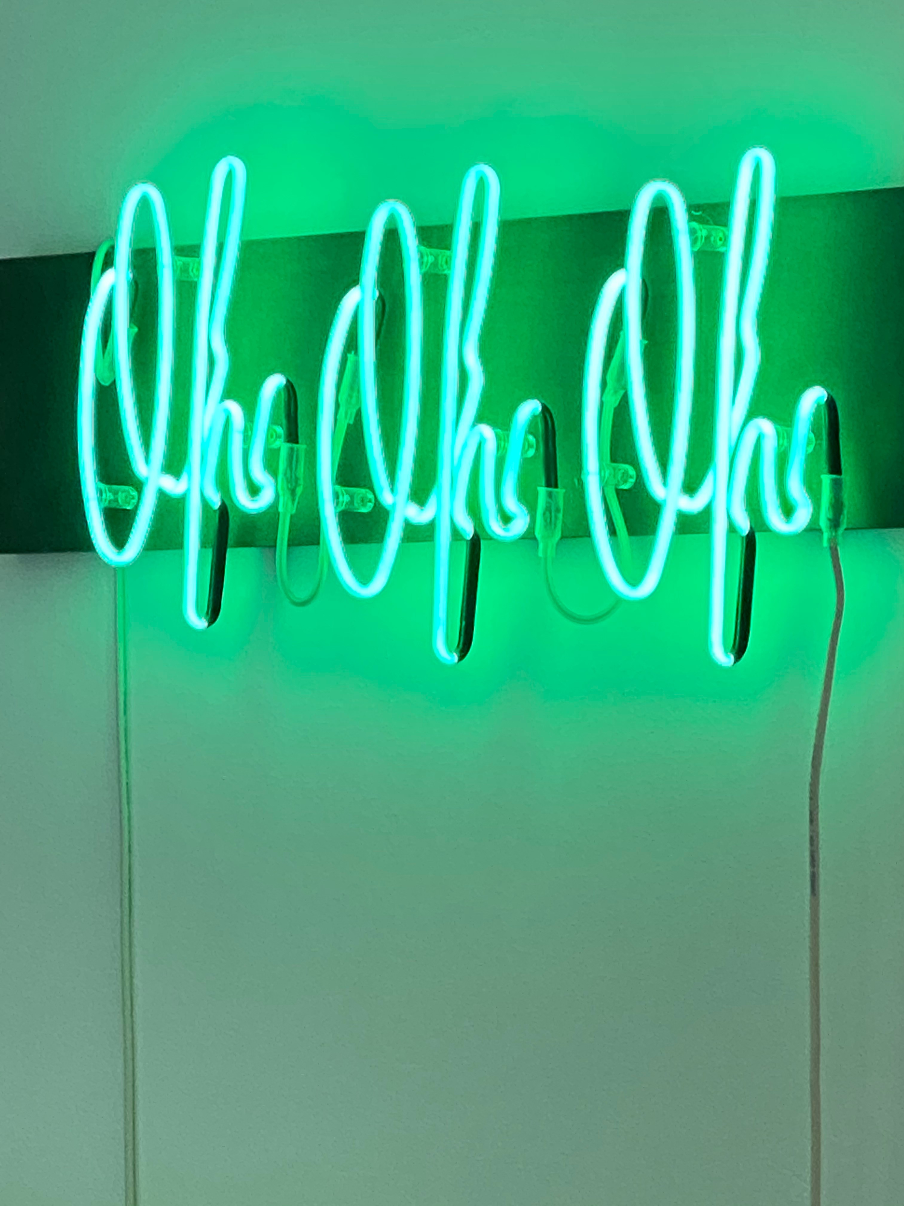 Handgeblasener Neon Schriftzug in Grün